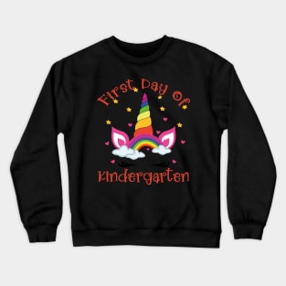 Lovely Unicorn Face | 1st Day of Kindergarten Crewneck Sweatshirt